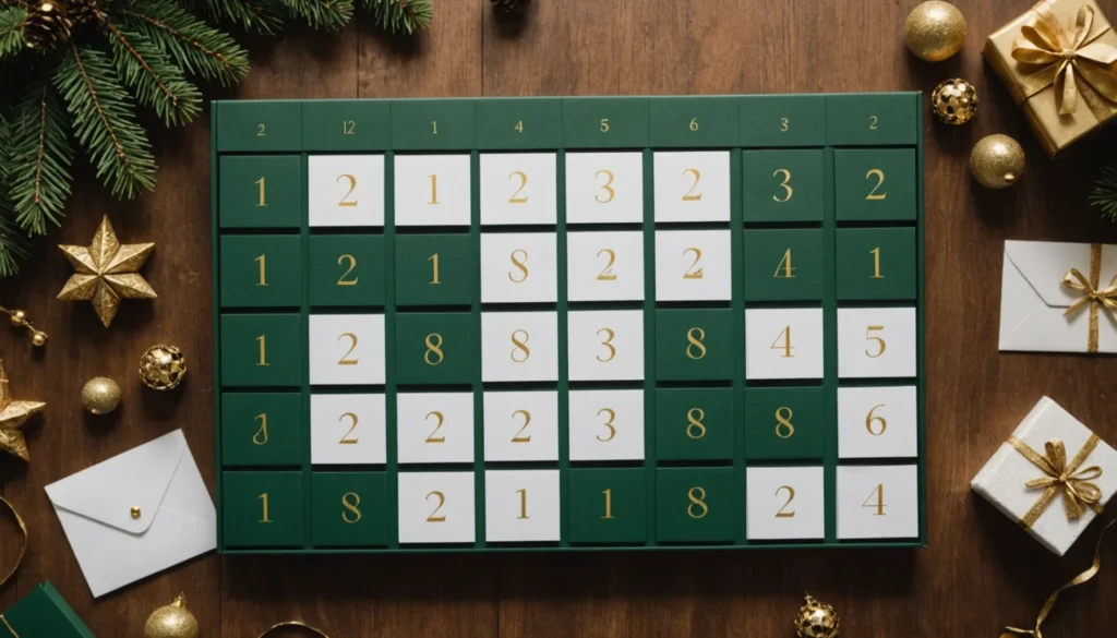 chiffre calendrier de l'avent à imprimer gratuit