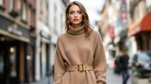 comment porter une robe pull avec ceinture