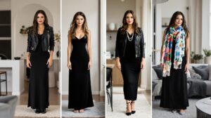 comment accessoiriser une robe noire longue