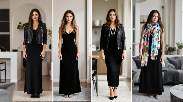 comment accessoiriser une robe noire longue