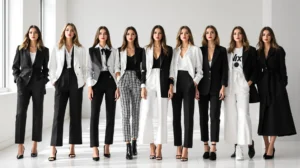 ensemble noir et blanc pour femme