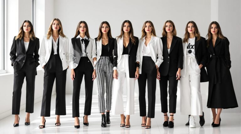 ensemble noir et blanc pour femme