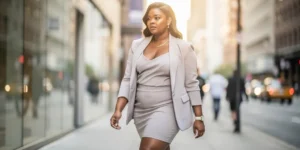 femme ronde en mini jupe