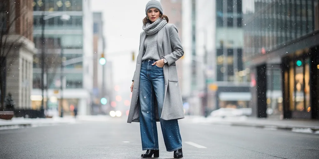 look jean large femme hiver