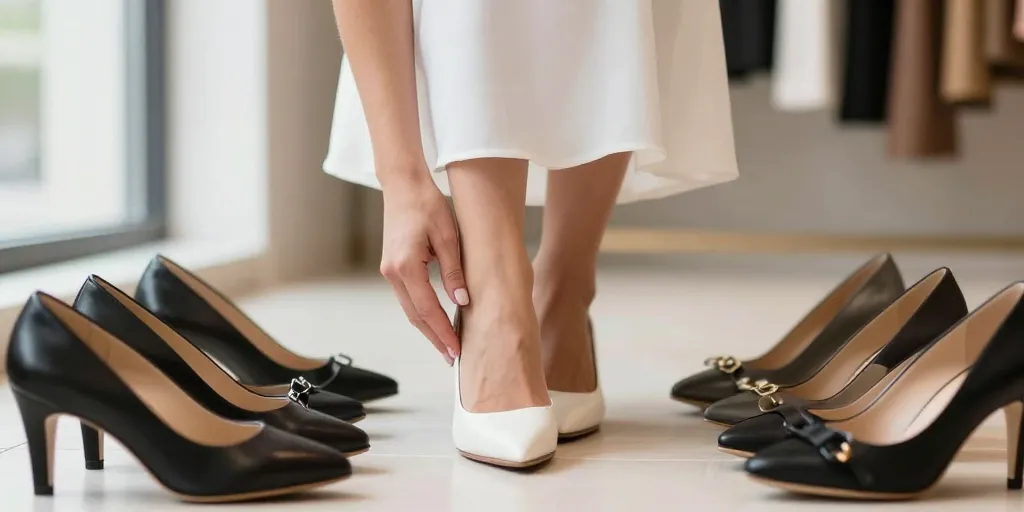 chaussure avec robe blanche