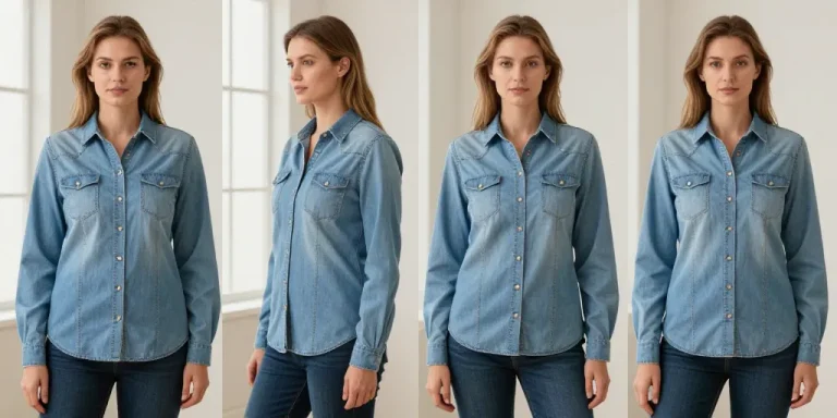 chemise en jean bleu clair femme