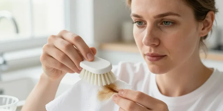 tache de cambouis sur coton blanc