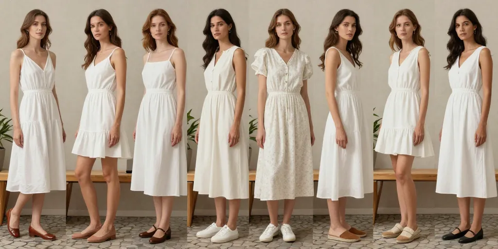 chaussure avec robe blanche