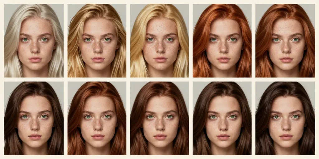 couleur de cheveux pour yeux vert et peau claire