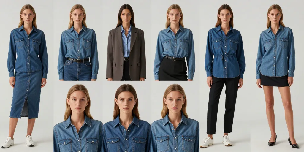 quoi mettre avec une chemise en jean