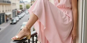 quelles chaussures avec robe rose poudré