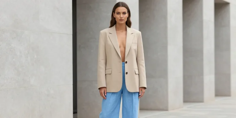 beige et bleu ciel vetement