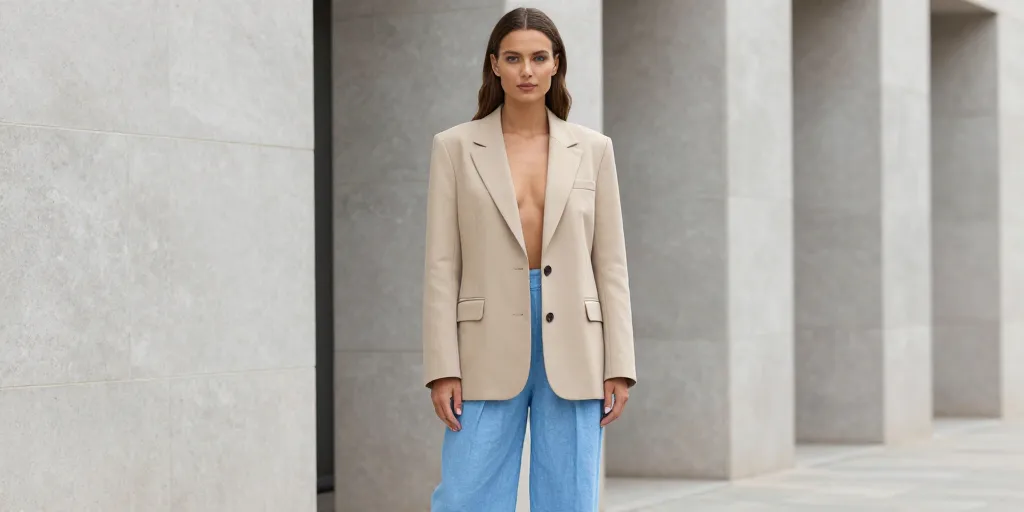 beige et bleu ciel vetement