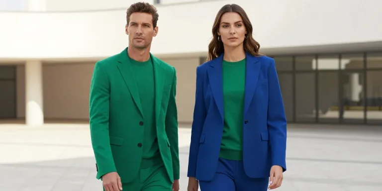 bleu et vert vetement
