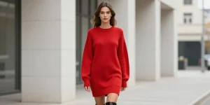 robe pull rouge femme