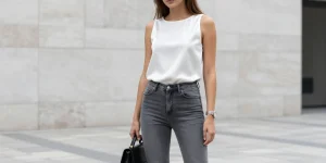 tenue jeans gris